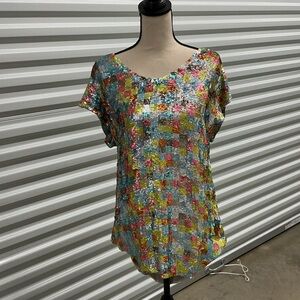 French Connection Sequin Mini Dress | Multicolor | Short Sleeve | Size 8